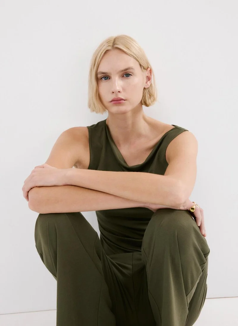 MANGO  Straight-fit trousers with elastic waist for Women | Best Price UAE